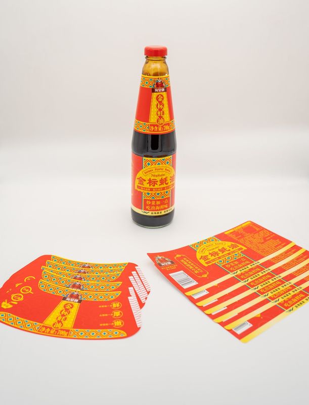 Étiquette de colle humide personnalisée pour les condiments avec 10-12 couleurs