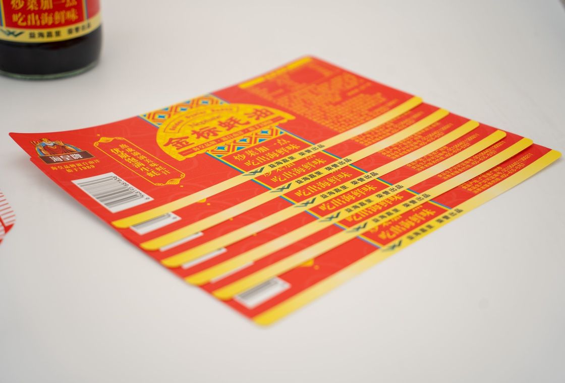 Étiquette de colle humide personnalisée pour les condiments avec 10-12 couleurs