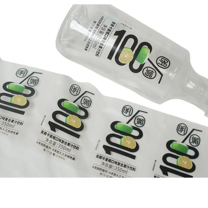 Étiquette de bouteille de boissons transparente et non transparente pour différents besoins de marque