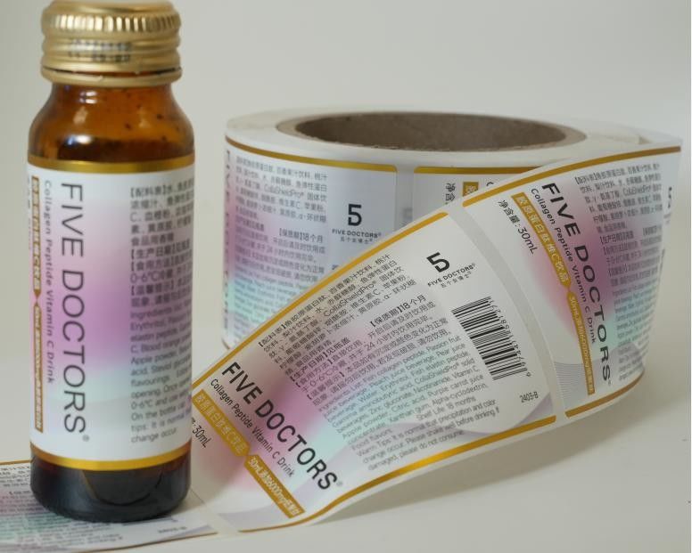 Étiquette auto-adhésive personnalisée pour l'emballage Vinyle autocollant imperméable à l'eau Étiquette d'impression en rouleau Autocollant rond