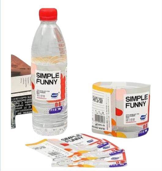Étiquettes à manches rétrécissantes étanches pour les étiquettes aromatisantes en BOPP/PE/PP/PVC/PET blanc