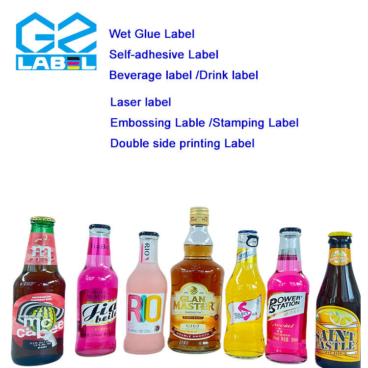 Étiquette de bouteille de bière en papier avec finition brillante en papier facile à appliquer et à enlever