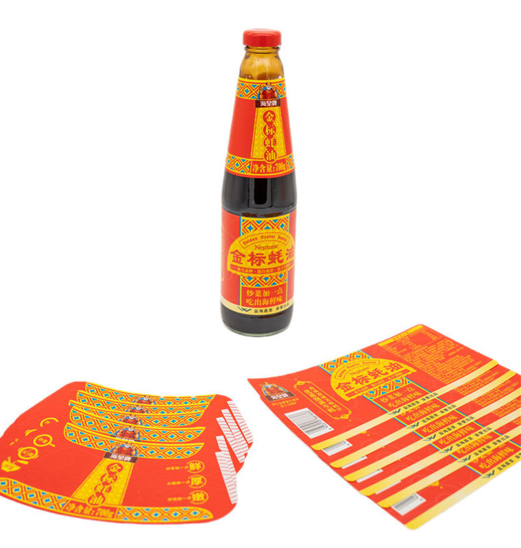 Étiquette de colle humide personnalisée pour les condiments avec 10-12 couleurs