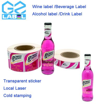 Étiquettes de bouteilles de boissons en PVC transparentes et imperméables Étiquette de bouteille d'eau autocollant personnalisé